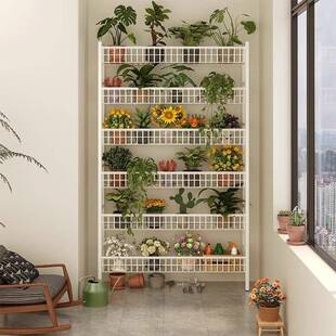 花架置物架阳台铁艺不占空间花盆托架落地新型挂墙自然客厅植物墙