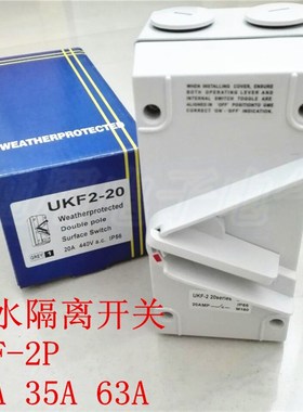 户外 防水 隔离开关 UKF-2P 20A35A63A 室外  转换 负荷 安全开关
