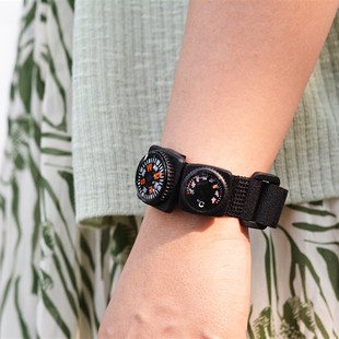 防水高品质腕表带指北针温度计小型指南针骑行潜水游泳强磁款