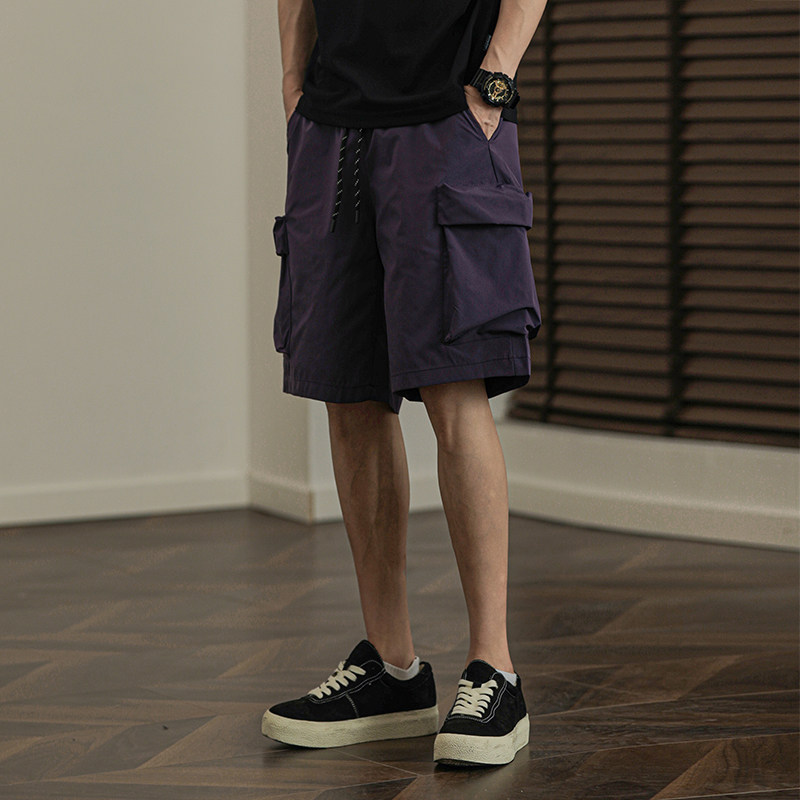 大口袋工装短裤男夏季薄款休闲宽松直筒裤子户外凉感透气五分裤潮,男装,短裤,淘宝优惠券,粉丝福利购,淘宝优惠卷