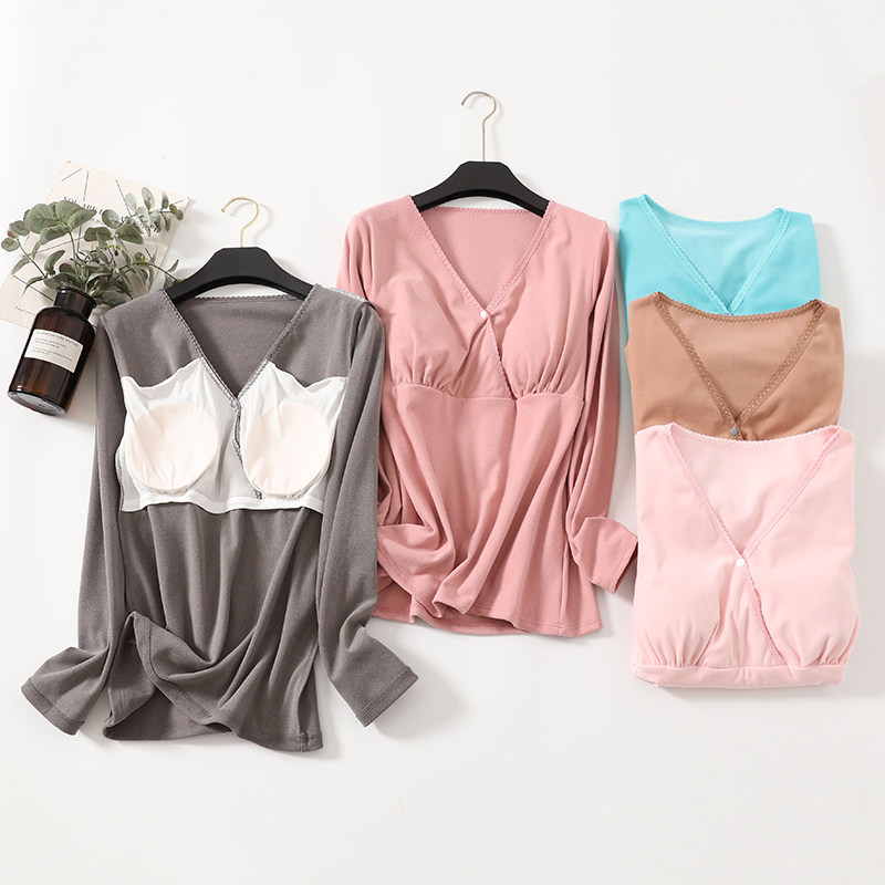 加绒交叉哺乳上衣秋衣长袖秋冬装月子服打底家居喂奶衣服产后外出,孕妇装/孕产妇用品/营养,哺乳衣/月子服,淘宝优惠券,粉丝福利购,淘宝优惠卷