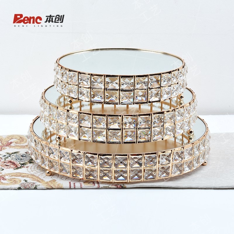 水晶干果盘蛋糕盘水果盘盘生日蛋糕展示架婚礼装饰甜品台玻璃果盘