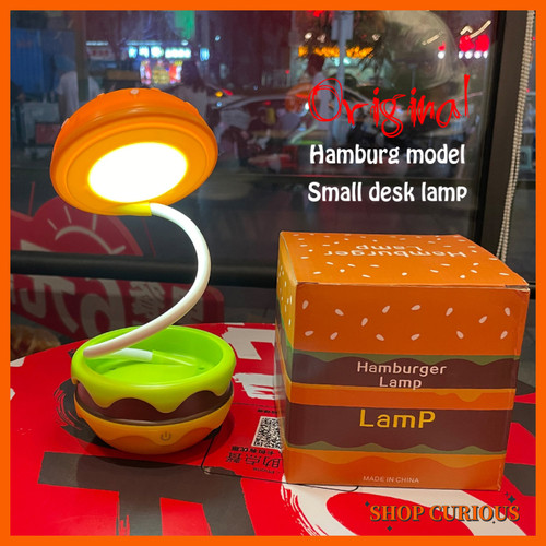 【奇妙商店】创意汉堡造型折叠台灯 美式复古童趣摆件LED小夜灯