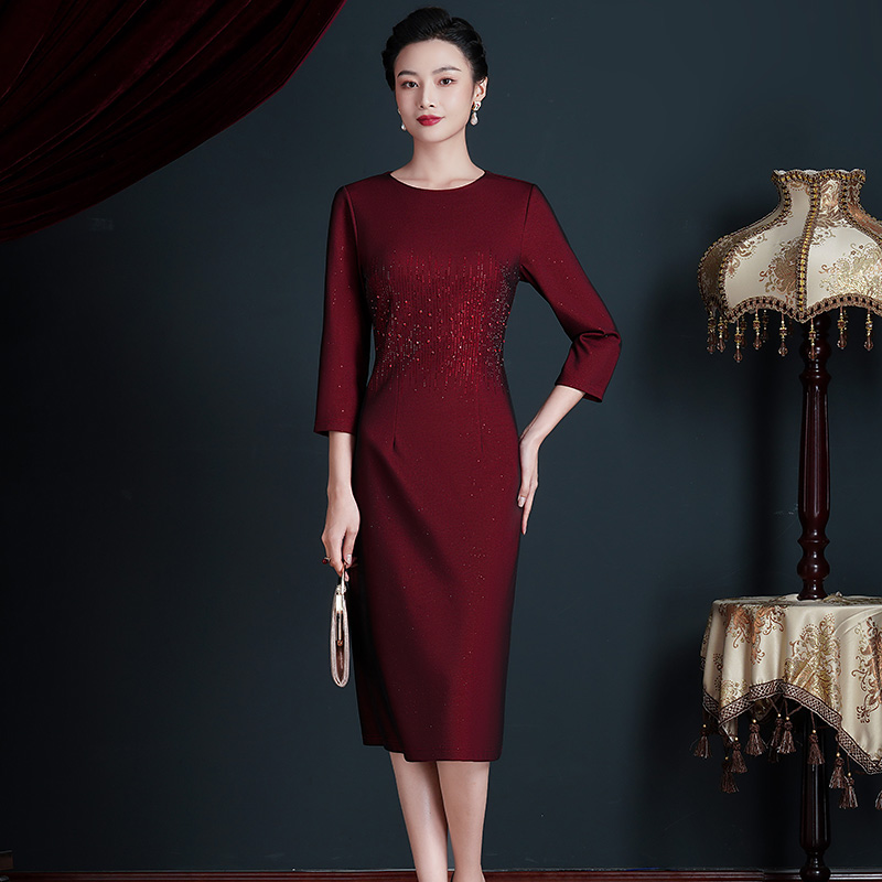 婚礼妈妈礼服高贵喜婆婆婚宴装嫁女儿丈母娘高端中老年大码连衣裙