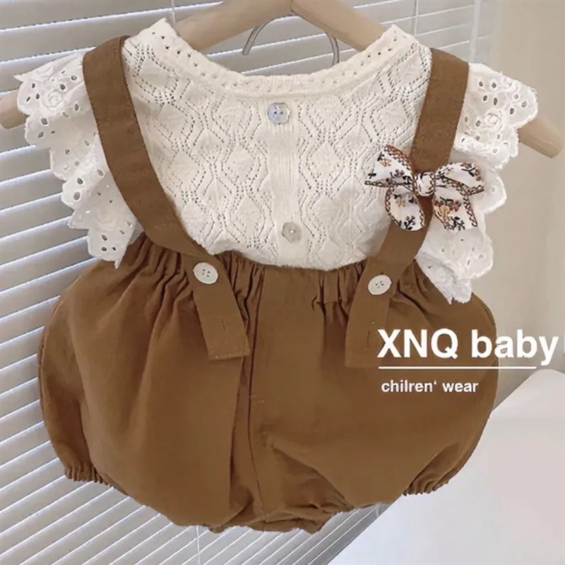 女童夏季新款套装女宝宝洋气背心背带裤两件套小女孩时髦韩版衣服图片