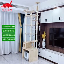 猫砂盆厕所柜子可放上方置物架大型全实木猫爬架一体通天柱别墅窝