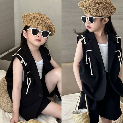 女童模特t台走秀潮服时尚个性多巴胺儿童女孩演出服写真拍照衣服