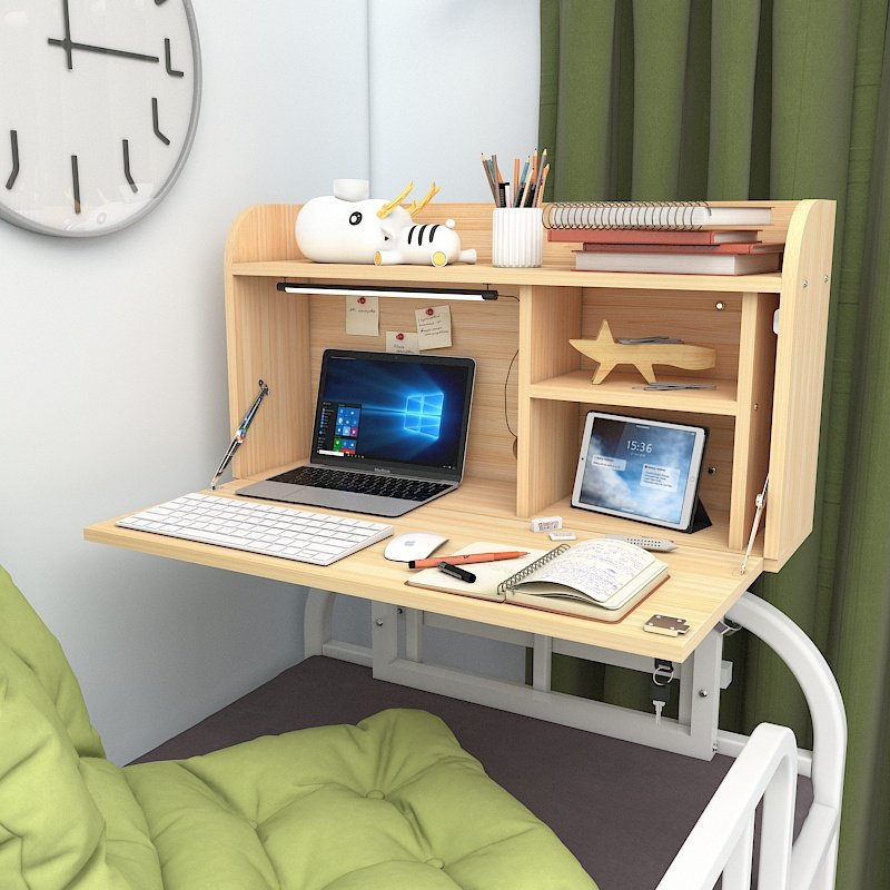床上电脑桌大学生宿舍神器懒人桌寝室上下M铺升降悬空可折叠小书