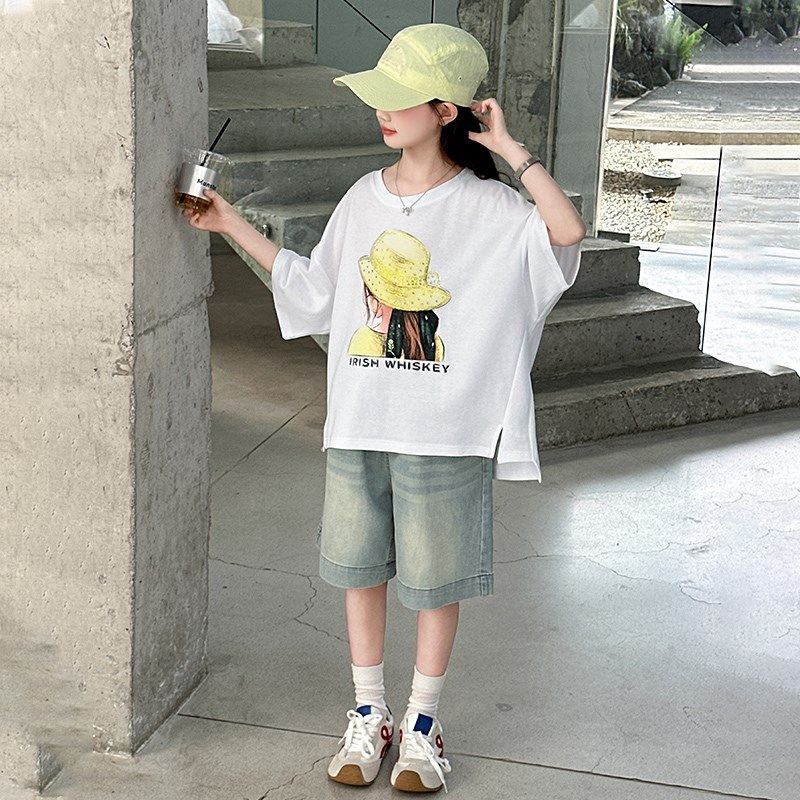 女童牛仔短裤夏装2025新款13儿童五分裤夏季12岁女孩大童女装中裤