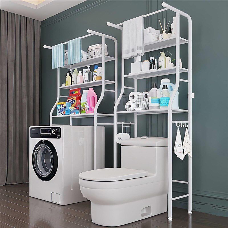 卫生间马桶置物架上方多层浴室落地洗衣机免打孔厕所阳台收纳架子