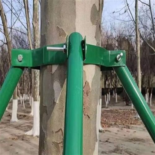 绿色镀锌钢管绿化固定器大树树撑支撑架树木支撑杆支树架铁抱箍