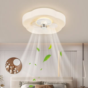 风扇灯一体吊扇吸顶灯奶油风卧室灯2023年新款 云朵儿童房间灯具