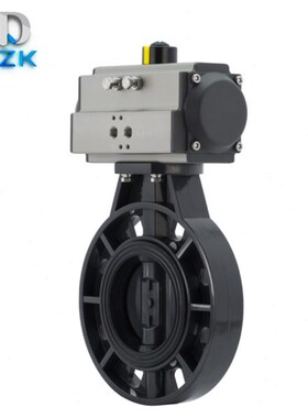 厂家UPVC气动对夹式蝶阀q 气动软密封阀门 PVC气动管道蝶阀DN50-D