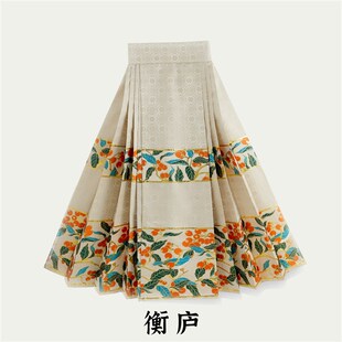 衡庐山鸟枇杷明制汉服女现货马面裙秋冬日常仿妆花织金缎定制面料