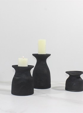 现代家居新中式蜡烛台复古装饰品摆件民宿样板间玄关餐厅客厅卧室