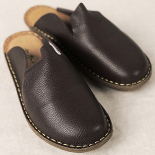 子复古文艺真皮拖鞋 十木米2021手工头层牛皮鞋 包头凉拖 静下来