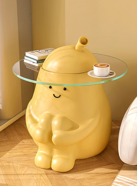 泽歌可爱落地茶几客厅沙发边几大型落地摆件创意网红装饰品置物台