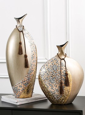 欧式新中式复古陶瓷花瓶美式客厅电视柜玄关入户门摆件酒柜装饰品