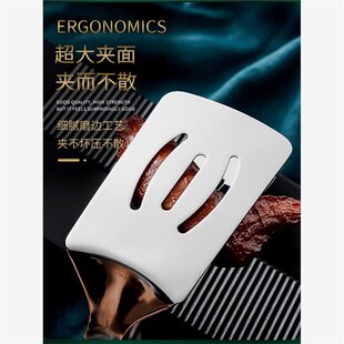 304不锈钢煎铲加m长煎鱼铲厨房夹子煎牛排夹食品夹翻鱼铲炸鱼神器