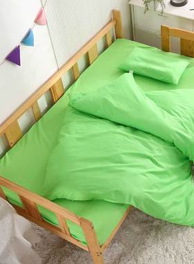 杭州纯绿色幼儿园被子三件套全棉床品宝宝儿童午睡入园专用被褥六