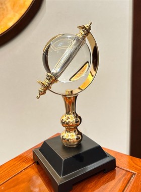 现代轻奢高档水晶地球仪摆件办公室书房酒柜客厅电视柜家居装饰品