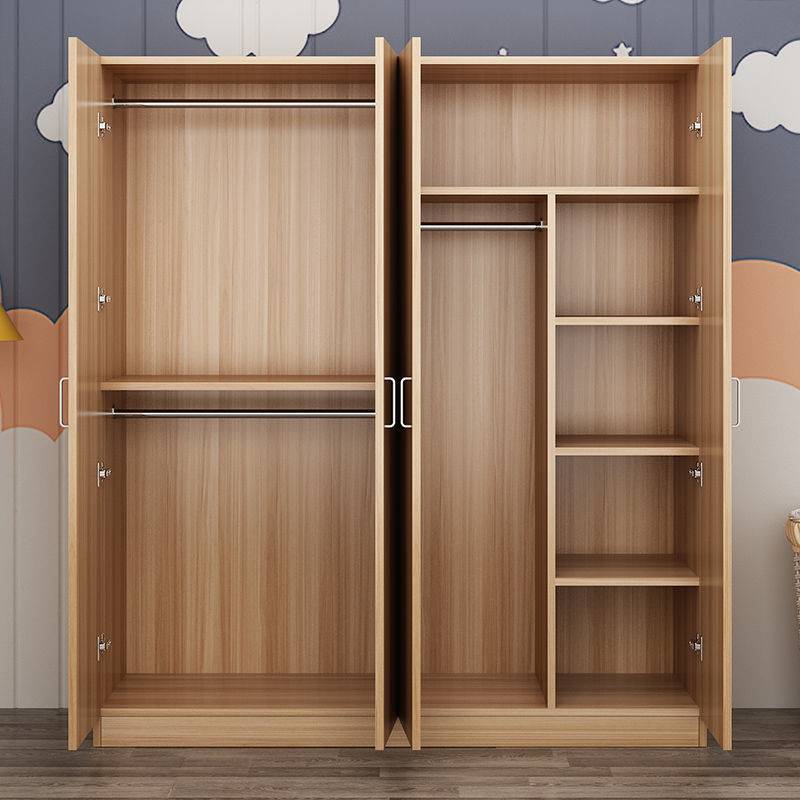 衣柜家用卧室现代简约实木板式大衣橱出租房用小户型简易储物柜子