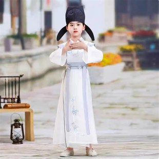 国学诗词朗诵演出服装 儿童古装 男童汉服合唱诗唐朝李白诗人经典