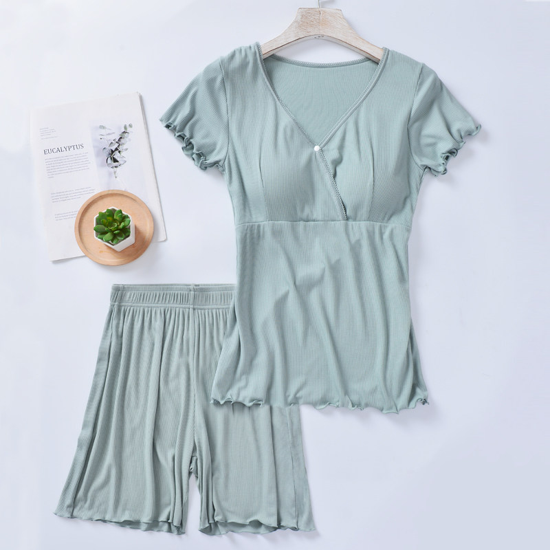 短袖短裤套装女夏季薄款透气家居服睡衣孕妇产后哺乳喂奶月子服,孕妇装/孕产妇用品/营养,家居服套装,淘宝优惠券,粉丝福利购,淘宝优惠卷