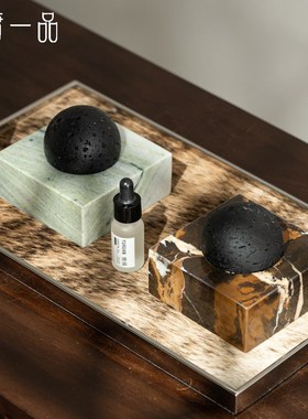 大理石香薰扩散器客厅茶几氛围感摆件酒店会所卧室衣帽间高级摆件