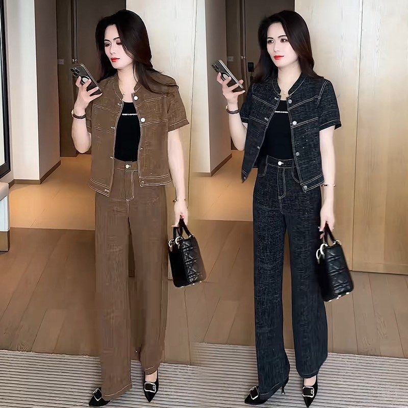 夏季时尚洋气减龄套装女2025新款高级感短袖外套阔腿裤显瘦两件套,服饰配件/皮带/帽子/围巾,围巾/丝巾/披肩,淘宝优惠券,粉丝福利购,淘宝优惠卷