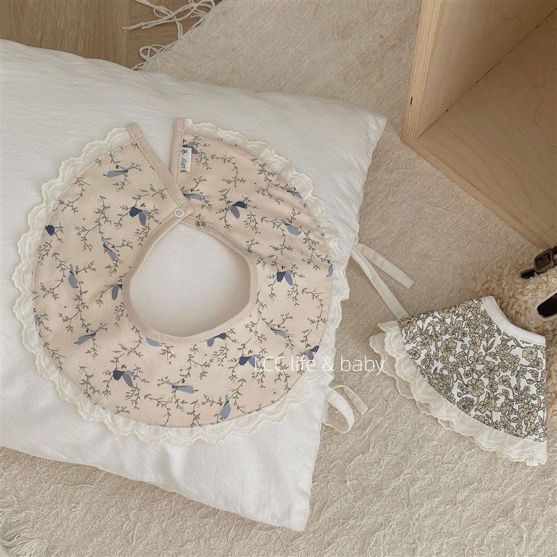 韩版小清新婴幼童印花围嘴A类面料全棉无荧光女童宝宝口水巾假领,婴童用品,小围嘴,淘宝优惠券,粉丝福利购,淘宝优惠卷