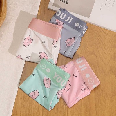 2024年新款冰丝内裤男款可爱猪猪粉红色短裤平角潮流夏季男生四角