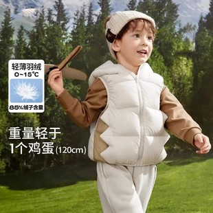 儿童羽绒马甲冬季 男童女童外套立体造型羽绒背心儿童坎肩 2023新款