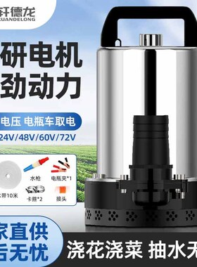 直流潜水泵48V60V72伏家用x电动车水泵12V24V瓶小型农田灌溉抽水