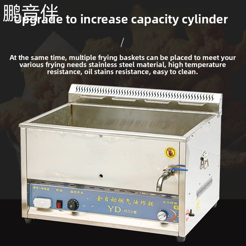 鹏音油炸锅商用摆摊全自动燃气控温炸油条机大容量炸麻花鸡排炉子煤气