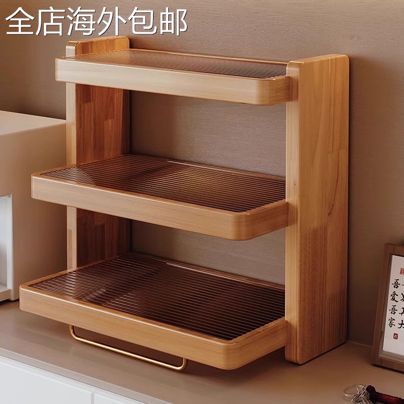 实木杯架台面杯子收纳置物架亚克力水杯架子茶杯咖啡杯桌面收纳架