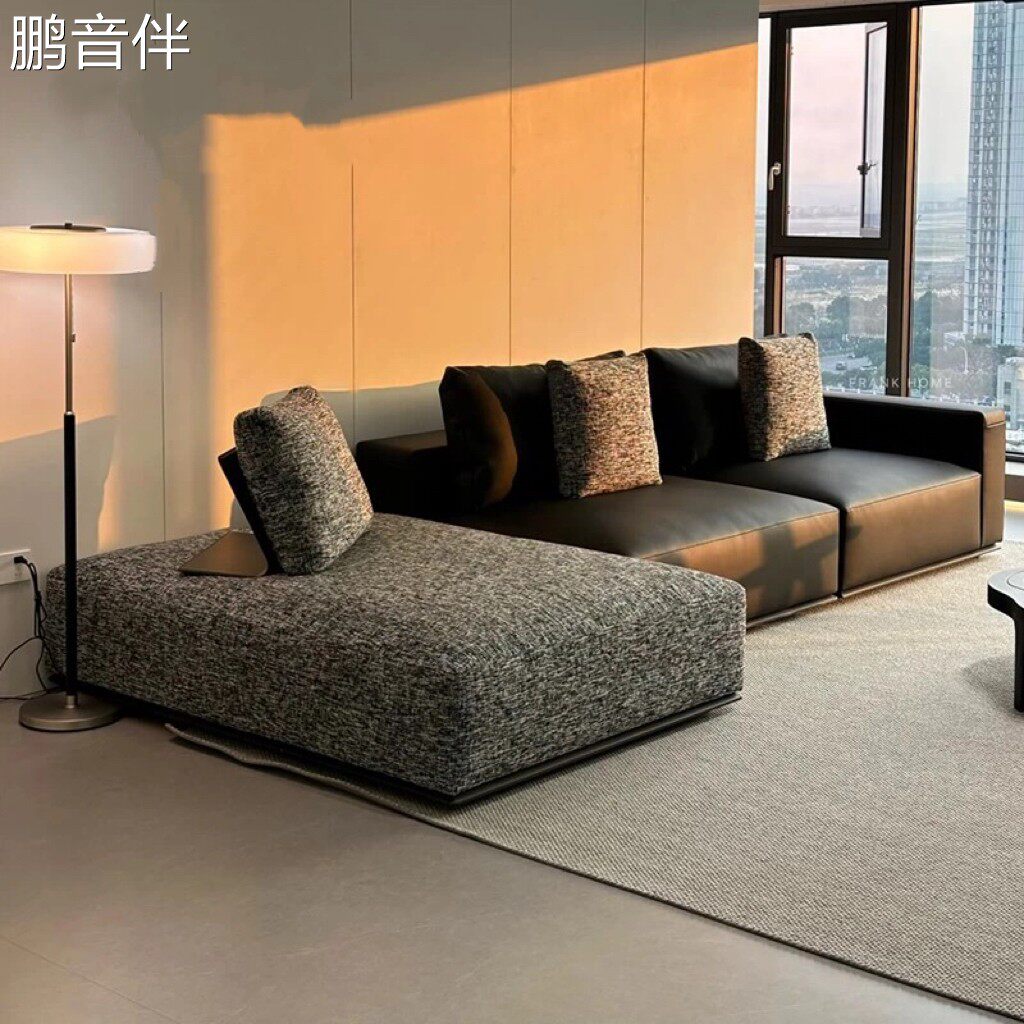 鹏音意式极简豆腐块自由组合模块奶油风设计师双面大横客厅设计师沙发