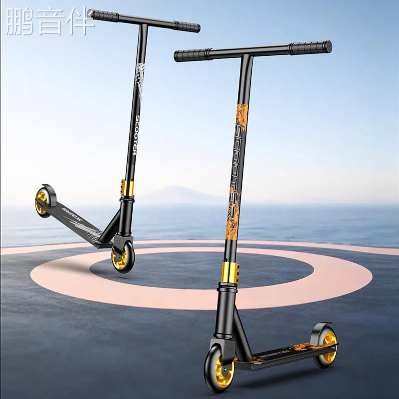 鹏音伴专业运动极限滑板车儿童二轮2特技刷街青少年成人学生Scooter代步床罩拉车