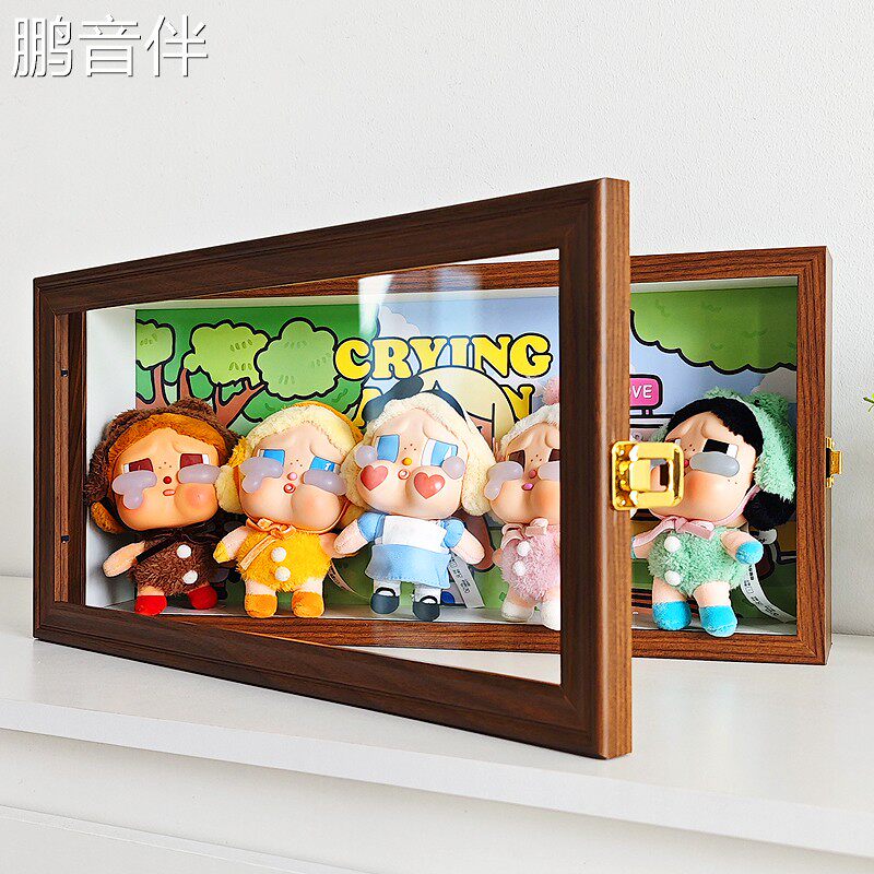 鹏音伴哭娃展示盒相框泡泡玛特CRYBABY哭娃眼泪工厂搪胶脸毛绒盲盒收纳摆件饰品