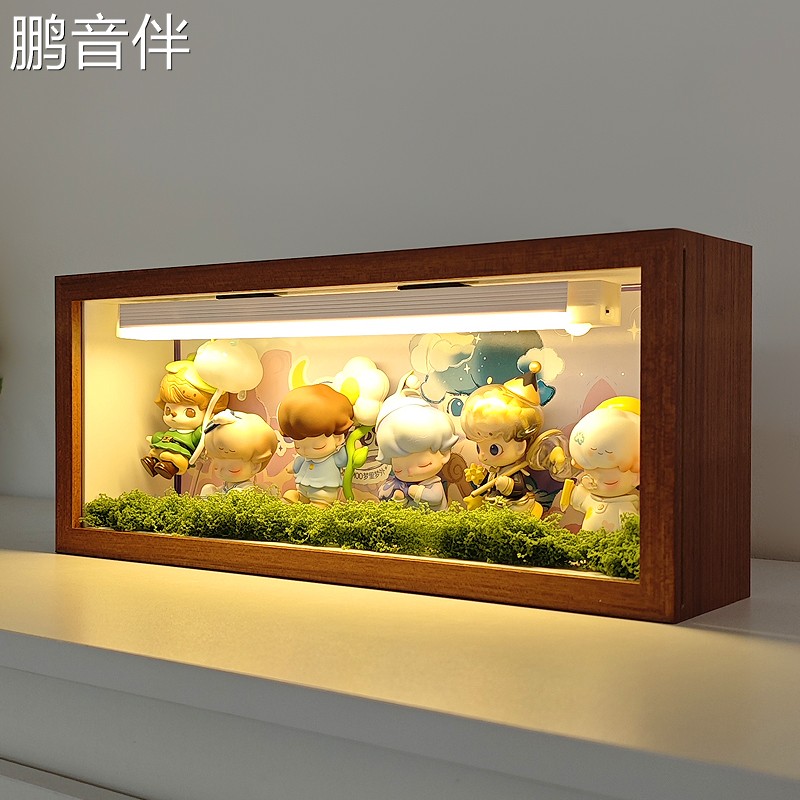 鹏音伴泡泡玛特dimoo梦里梦外盲盒展示盒相框防尘玻璃抽拉摆件展示架摆件饰品