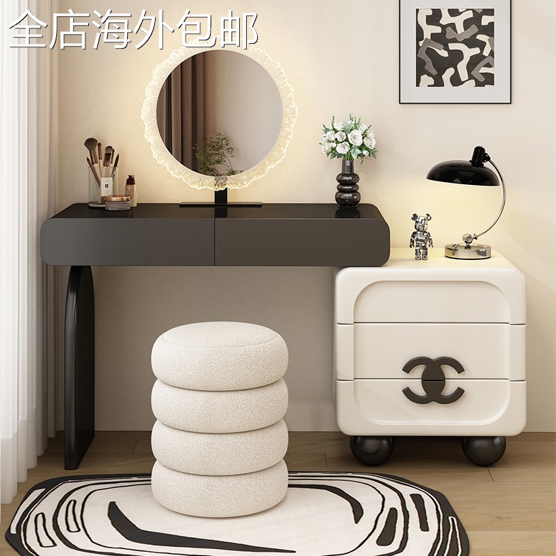 法式覆古化妆台斗柜一体卧室实木化妆桌小户型收纳柜奶油风化妆台