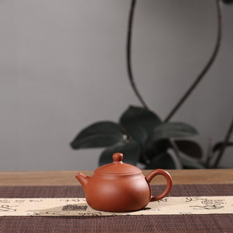 鹏音伴潮州朱泥手拉壶工夫茶君子壶大容量功夫小茶壶家用全手工复古茶壶配件