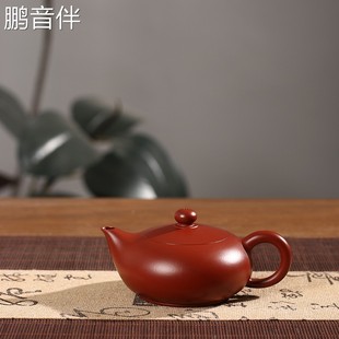 鹏音伴全手工大红袍凤雏壶潮州手拉壶三杯冲茶罐茶壶工夫紫砂泡茶壶朱泥摆件饰品饰品