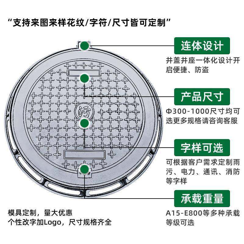 球墨铸铁圆井盖市政道路井盖700*800污水雨水铸铁井盖,基础建材,井盖,淘宝优惠券,粉丝福利购,淘宝优惠卷