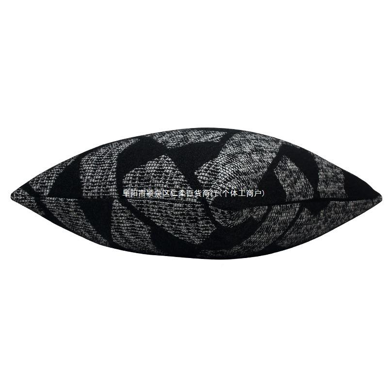 家黑棉麻加厚抱枕套样板间客厅沙发椅子YUEJURZ6床头靠垫用白靠枕