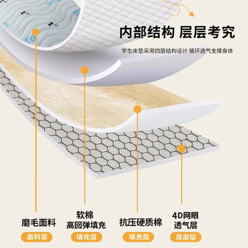 A类水洗棉床垫子软垫家用褥子租房床褥学生宿舍单人榻榻米遮盖物