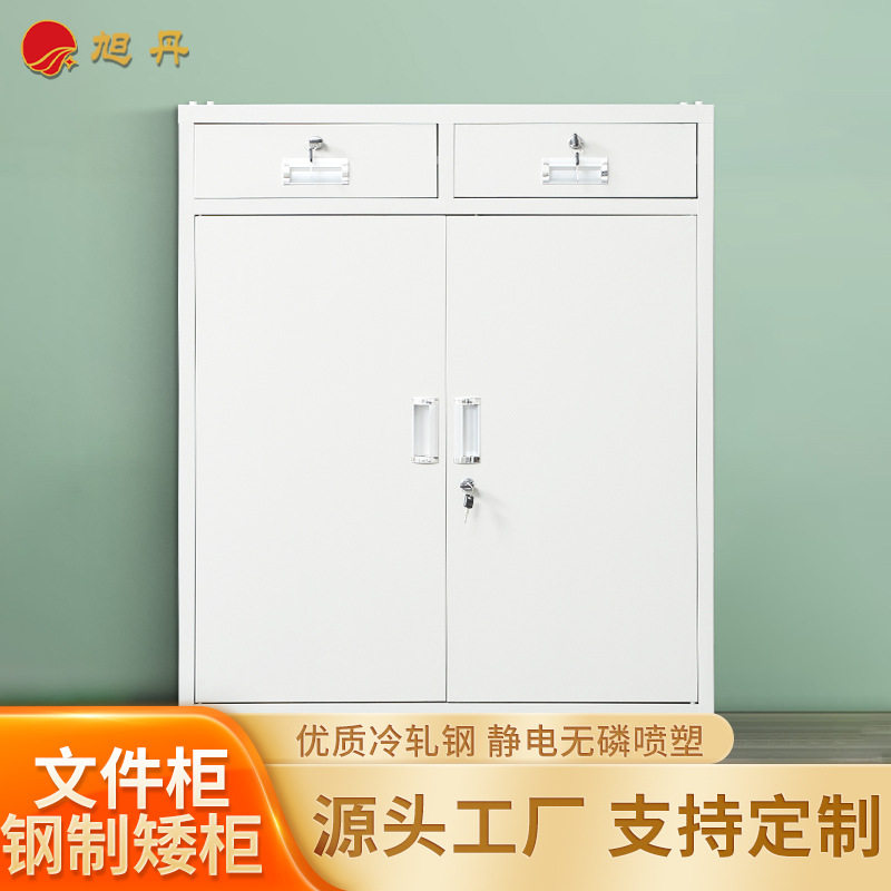 矮柜文件柜储物柜带锁抽屉柜桌下收纳铁皮小柜子现代简约