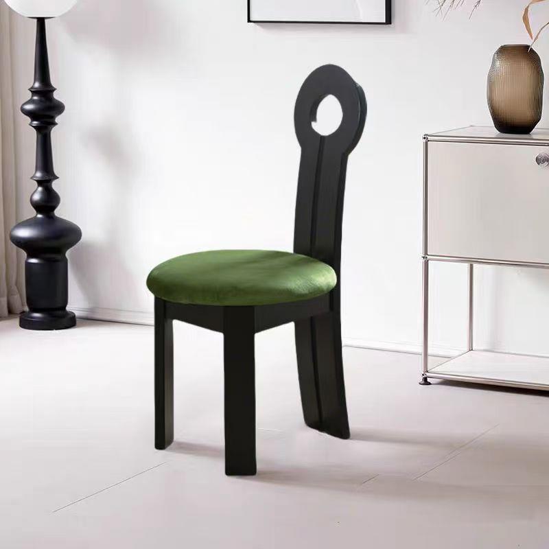 实木法式餐凳中古风钥匙椅子复古风设计师靠背椅家用卧室化妆凳子