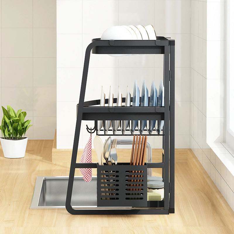 厨房多层沥水架水槽台面折叠滤水架转角碗碟收纳晾放三角沥水架
