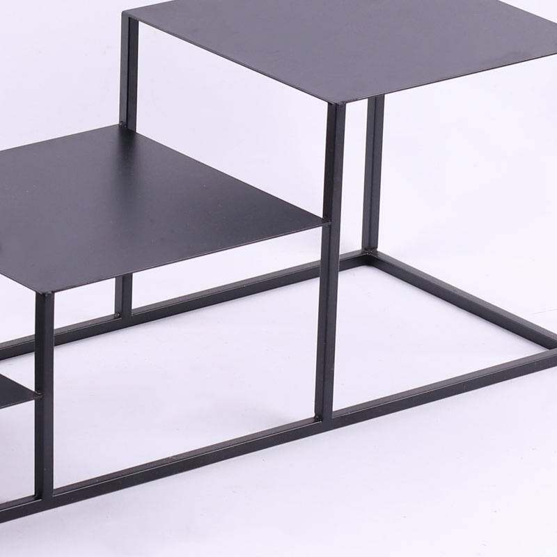 多层小型铁架博古架几何铁艺摆件工艺品底座盆景装饰盆栽置物架子